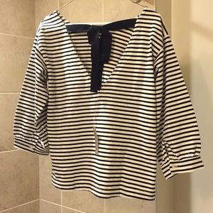 BRAND NEW J Crew Striped Blouse w/ Tie Back
